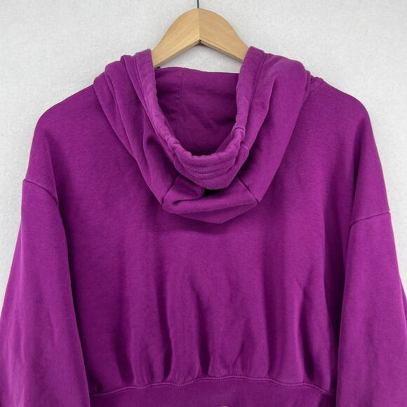 NIKE Hoodie Womens M Sportswear Club Fleece Pullover Cropped Sweatshirt Purple - Picture 10 of 16